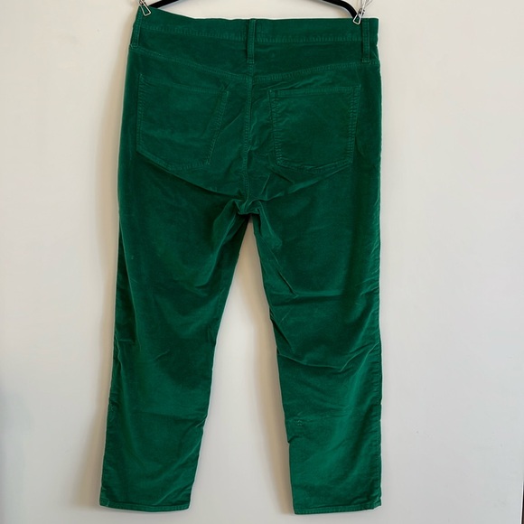 J.Crew Green Velvet Vintage Slim Straight Leg Pants 33 - Picture 3 of 10